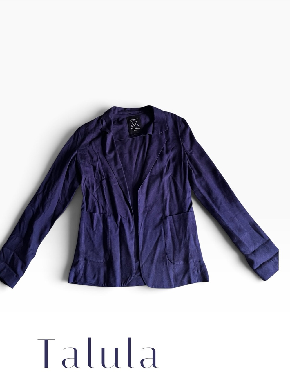 Aritzia Talula Navy Draped Open Front Blazer Size 0